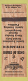 Matchbook Cover - House of King Chinese Restaurant Fort Myers FL
