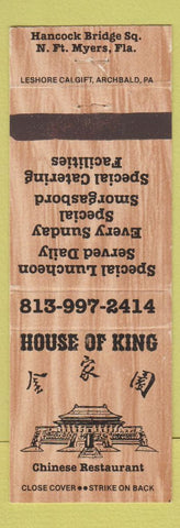 Matchbook Cover - House of King Chinese Restaurant Fort Myers FL