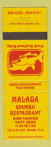 Matchbook Cover - Malaga Spanish Restaurant Miami FL