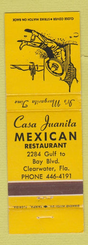 Matchbook Cover - Casa Juanita Mexican Restaurant Clearwater FL