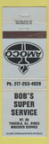 Matchbook Cover - Bob's Super Service Amoco oil gas Tuscola IL WEAR