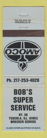 Matchbook Cover - Bob's Super Service Amoco oil gas Tuscola IL WEAR