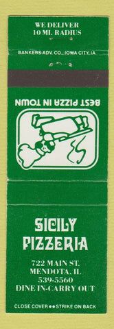 Matchbook Cover - Sicily Pizzeria Pizza Mendota IL