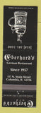 Matchbook Cover - Eberhard's German Restaurant Columbia IL