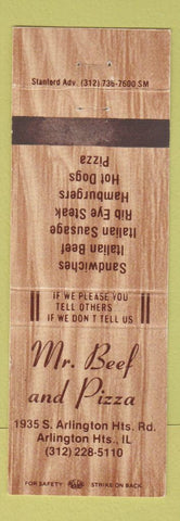Matchbook Cover - Mr Beef and Pizza Arlington Heights IL WEAR