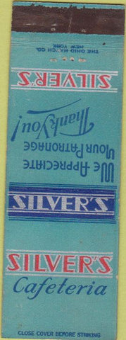 Matchbook Cover - Silver's Cafeteria NO TOWN