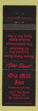 Matchbook Cover - Old Mill Inn Newton IL