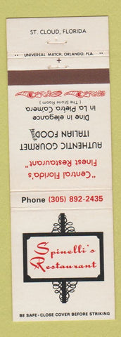 Matchbook Cover - Spinelli's Restaurant St Cloud FL