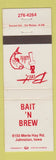 Matchbook Cover - Bait n Brew Tackle Johnston IA