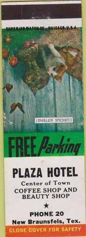 Matchbook Cover - Plaza Hotel New Braunsfels TX