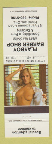 Matchbook Cover - Playboy Barber Shop Hamilton ON pinup