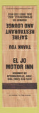 Matchbook Cover - Safire Restaurant Lounge El Jo Motor Inn Springerville AZ #1