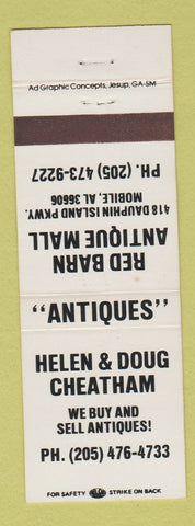 Matchbook Cover - Helen and Doug Cheatham Red Barn Antique Mall Mobile AL