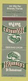 Matchbook Cover - J Brannen's Dub Bup Orlando FL
