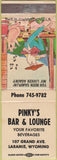 Matchbook Cover - Pinky's Bar Lounge Laramie WY WEAR hillbilly