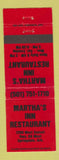 Matchbook Cover - Martha's Inn Restaurant Springdale AR RED