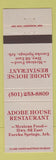 Matchbook Cover - Adobe House Restaurant Eureka Springs AR