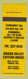 Matchbook Cover - Hidden Valley Catfish House Conway AR