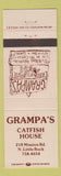 Matchbook Cover - Grampa's Catfish House North Little Rock AR