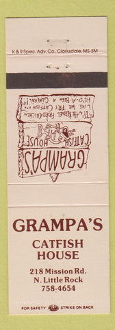 Matchbook Cover - Grampa's Catfish House North Little Rock AR