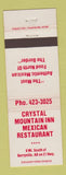 Matchbook Cover - Crystal Mountain Inn Mexican Restaurant Berryville AR