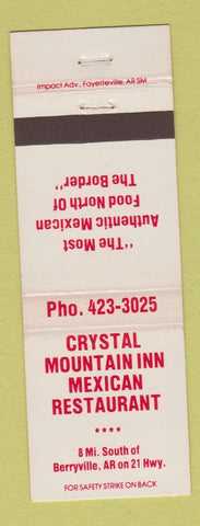 Matchbook Cover - Crystal Mountain Inn Mexican Restaurant Berryville AR