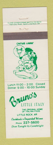 Matchbook Cover - Bruno's Little Italy Little Rock AR Italian