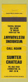 Matchbook Cover - Sumter Chateau Livingston AL Wishbone Eutaw YELLOW WEAR