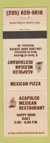 Matchbook Cover - Acapulco Mexican Restaurant Anniston AL