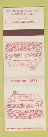 Matchbook Cover - Gibson's BBQ Huntsville AL