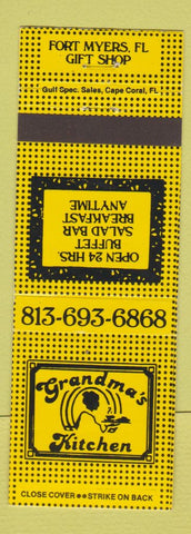 Matchbook Cover - Grandma's Kitchen Fort Myers FL