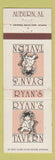 Matchbook Cover - Ryan's Tavern Auburn AL WEAR