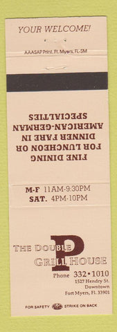 Matchbook Cover - Double Grill House Fort Myers FL