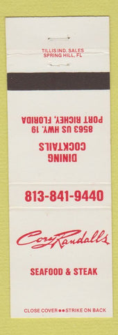 Matchbook Cover - Cory Randalls Seafood Steak Port Richey FL