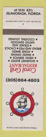 Matchbook Cover - Coral Grill Restaurant Islamorada FL