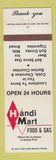 Matchbook Cover - Handi Mart Food Gas Cobb Cherokee Bartow County GA