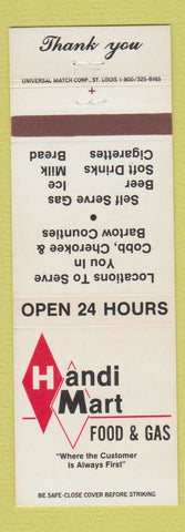 Matchbook Cover - Handi Mart Food Gas Cobb Cherokee Bartow County GA