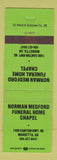 Matchbook Cover - Norman Medford Funeral Home Chapel Marietta GA GREEN