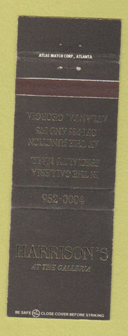 Matchbook Cover - Harrison's at the Galleria Atlanta GA