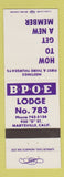 Matchbook Cover - Elks Lodge Marysville CA
