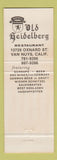 Matchbook Cover - Old Heidelberg Restaurant Van Nuys CA German