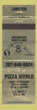 Matchbook Cover - Pizza World Wells ME WEAR