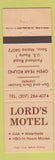 Matchbook Cover - Lord's Motel Saco ME