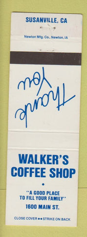 Matchbook Cover - Walker's Coffee Shop Susanville CA