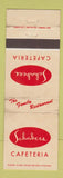 Matchbook Cover - Schabers Cafeteria Los Angeles North Hollywood CA WEAR