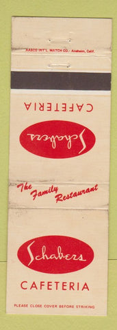 Matchbook Cover - Schabers Cafeteria Los Angeles North Hollywood CA WEAR