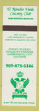 Matchbook Cover - El Rancho Verde Country Club Rialto CA
