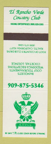 Matchbook Cover - El Rancho Verde Country Club Rialto CA