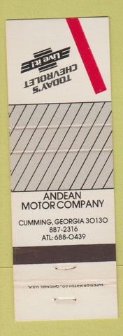 Matchbook Cover - Andean Motor Chevrolet Cumming GA