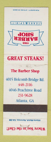 Matchbook Cover - The Barber Shop Steaks Atlanta GA WEAR